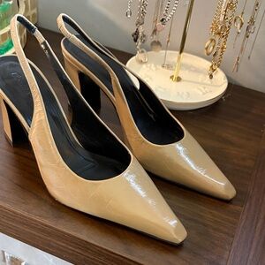 Massimo Dutti Beige Slingback Heels (worn once)